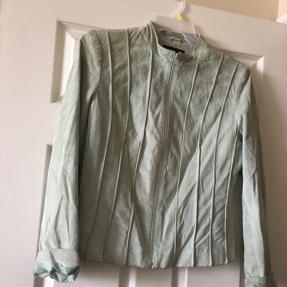 Light mint short suede jacket - Picture 1 of 1